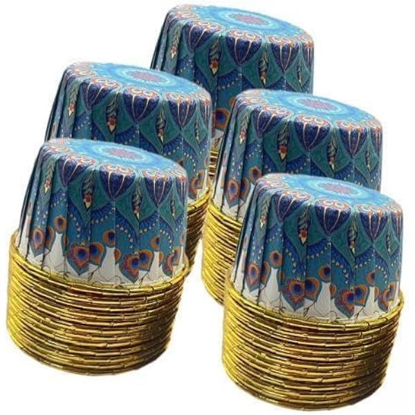 کپسول کاپ کیک گرد لبه طلایی بسته ۲۰عددی